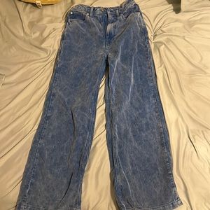 Corduroy blue wide, leg jeans
